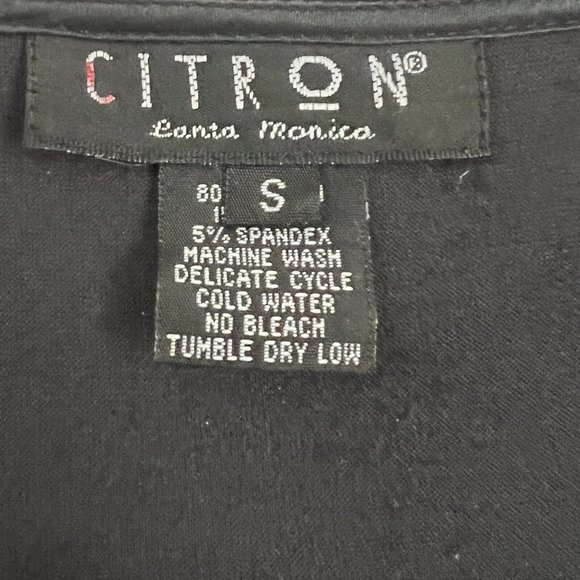 Citron Santa Monica Size S Silk Blend Velvet Top Sleeveless Scoop Neck Black - Picture 8 of 9